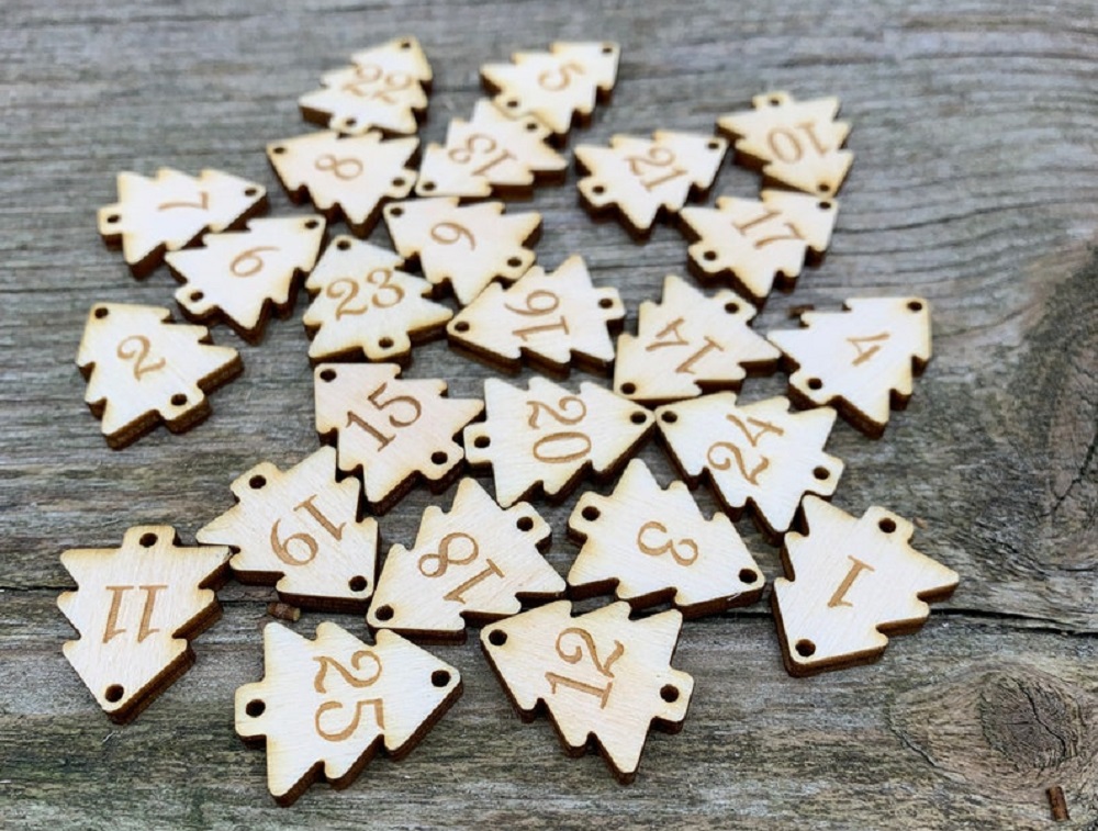24 Small Wooden Tree Tags