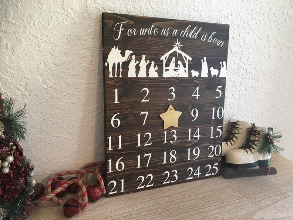 Follow the Star Wooden Nativity Countdown