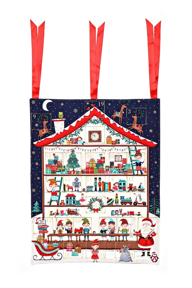 Santa’s Workshop Hanging Fabric Calendar