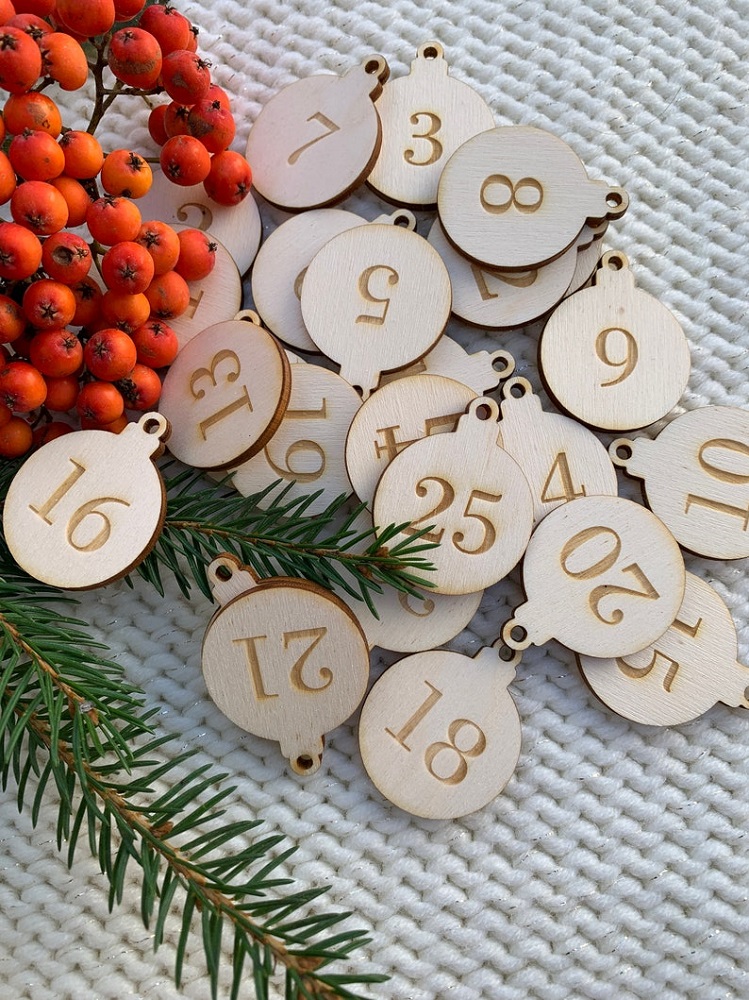 Wooden Number Tags-Ornaments