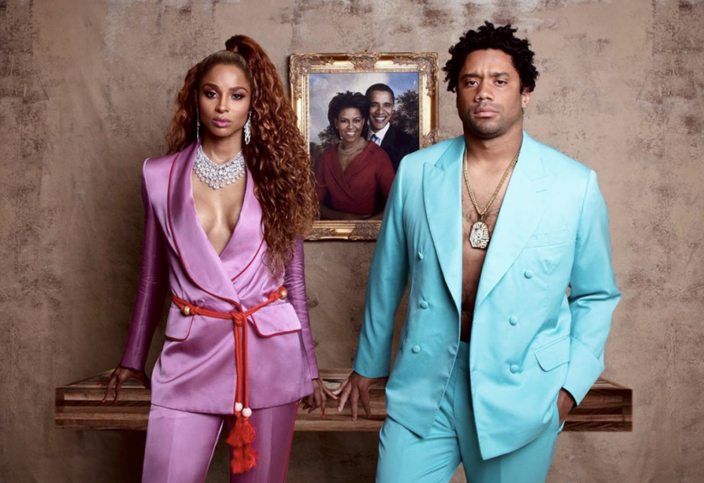 Ciara and Russel Wilson dressed as Jay Z and Beyonce 