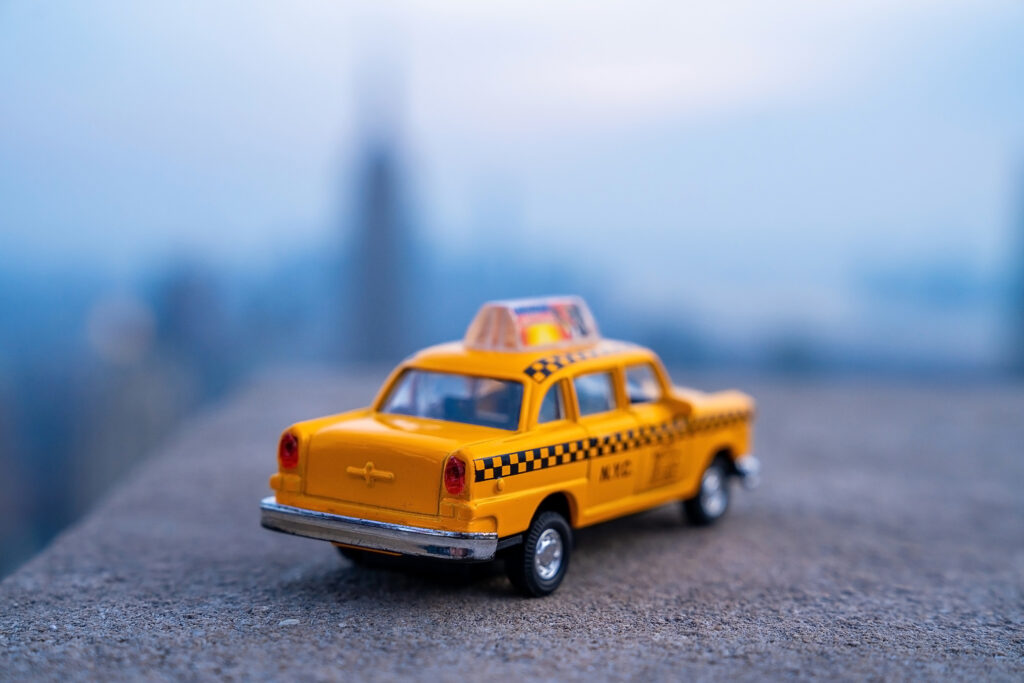 Taxi Cab Toy on NYC street 