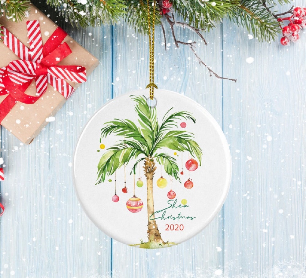 Personalized Christmas Palm Tree Ornament