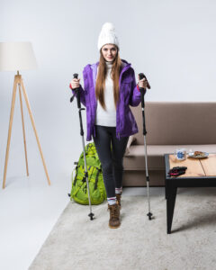 woman in winter ski outfit