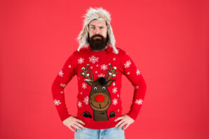 man in an ugly Christmas sweater
